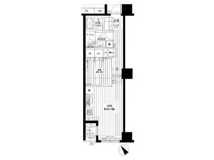 日比谷線 築地 1分 1LDK 都心 アクセス好 5F(1LDK/5階)の間取り写真