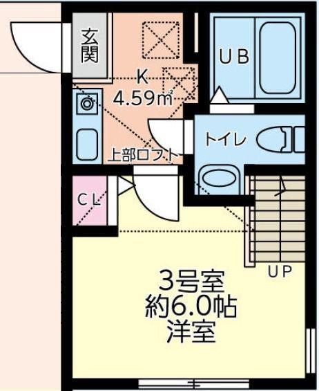 リブラ北里(1K/1階)の間取り写真