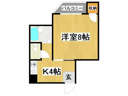 川辺ビル(1K/4階)の間取り写真