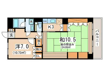 メゾンサンシャイン(2K/11階)の間取り写真