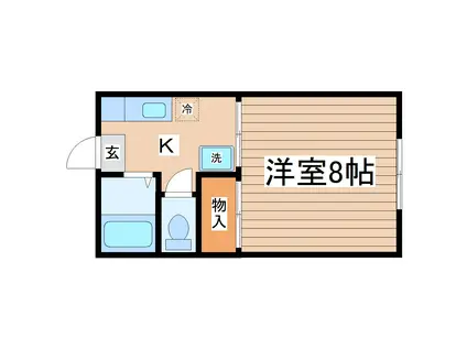 パセオプラシード参番館(1K/1階)の間取り写真