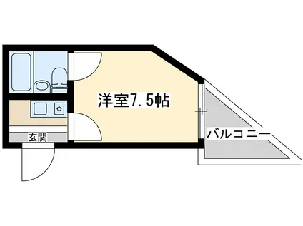 グロースハイツ東三国(1K/3階)の間取り写真