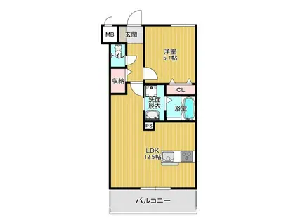 M S SUITE(1LDK/2階)の間取り写真