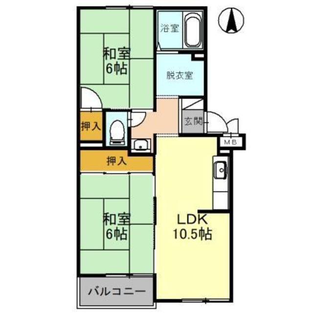 メゾンヴィオラ(2LDK/2階)の間取り写真