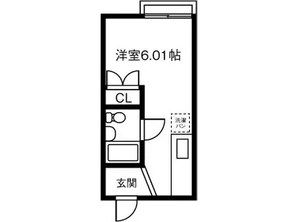 ハイツスリーエムS棟(ワンルーム/2階)の間取り写真