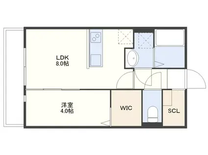 シーアンドスター協和ウエスト(1LDK/1階)の間取り写真