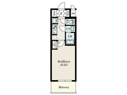 S-RESIDENCE名駅ウエスト(1K/9階)の間取り写真