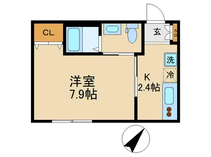 ヒューマンパレス南流山XI(1K/1階)の間取り写真