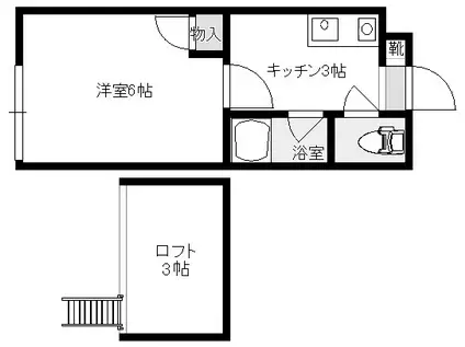 プラザ・ドゥ・ソフィア(1K/1階)の間取り写真