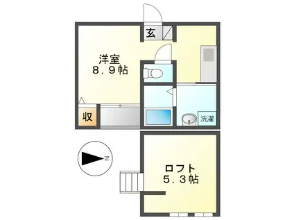 ルードメール堀田(ワンルーム/2階)の間取り写真