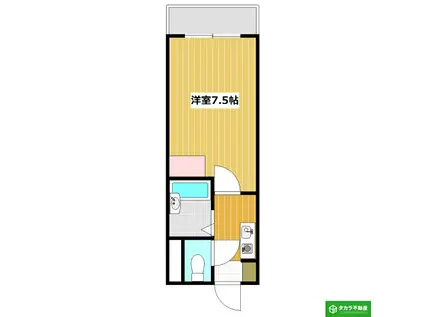 エグゼコート大在Ⅰ(1K/3階)の間取り写真