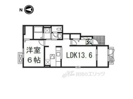 メゾンパストラル2(1LDK/1階)の間取り写真