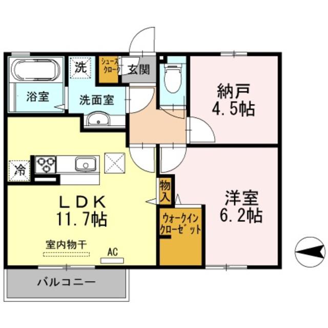 レスペランス A棟(1SLDK/1階)の間取り写真