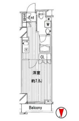 フィールA渋谷(1K/8階)の間取り写真