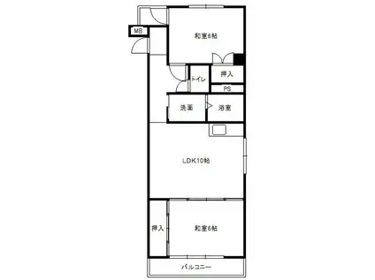 コーポ大塚(2LDK/2階)の間取り写真