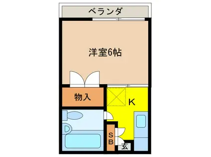 フラワーハイツ(1K/2階)の間取り写真