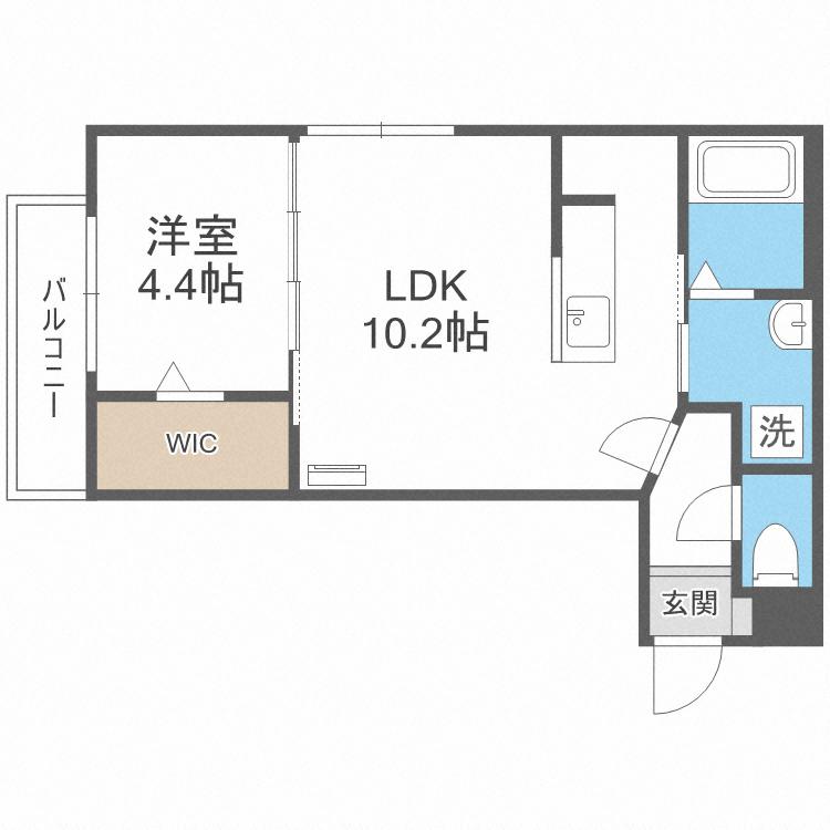 円山公園ビューアパートメント(1LDK/2階)の間取り写真