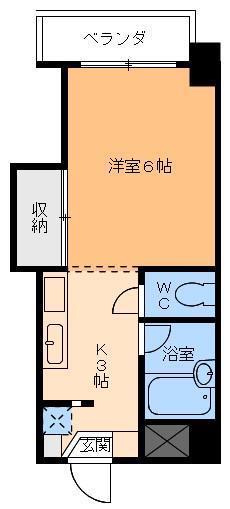 VIPマルジョウ(1K/4階)の間取り写真