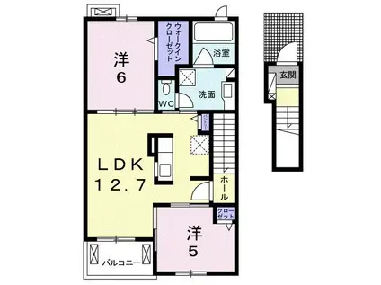 エトワール藤方III(2LDK/2階)の間取り写真