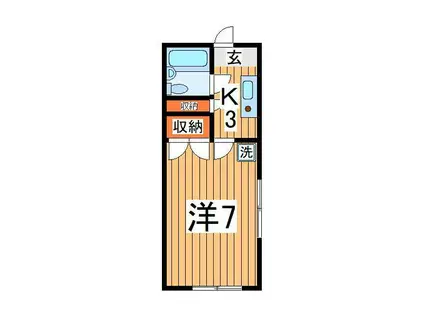 ワコーマンション(1K/3階)の間取り写真