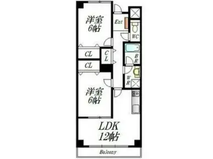 ジェーンティール オーラ(2LDK/2階)の間取り写真