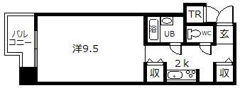 メゾンドノール(1K/10階)の間取り写真