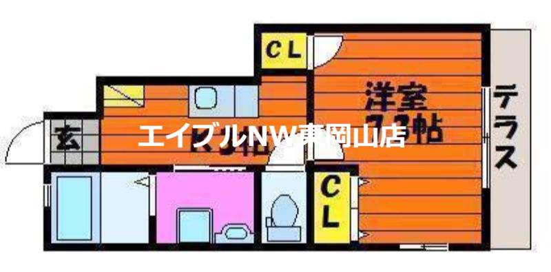 パシフィコ A棟(1K/1階)の間取り写真