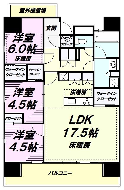 ミオカステーロ八王子II(3LDK/6階)の間取り写真