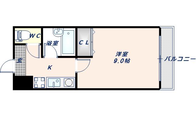 カトレアハイツ(1K/2階)の間取り写真