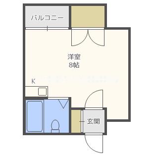 ハイツ丸松(ワンルーム/5階)の間取り写真
