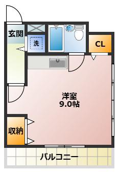 サンフラット佐藤(ワンルーム/6階)の間取り写真