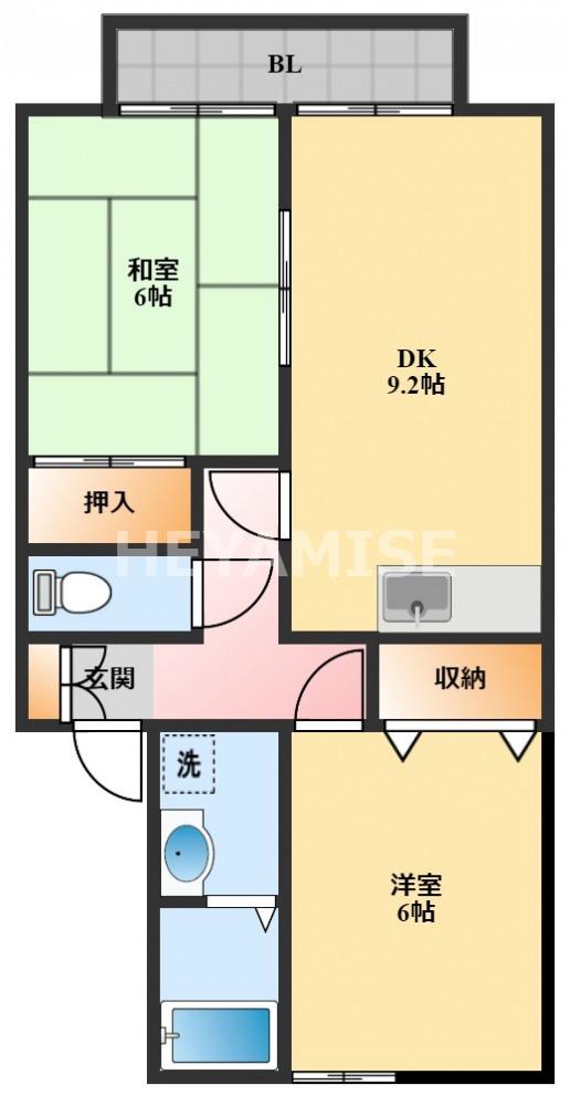ニューセジュール林田(2DK/2階)の間取り写真