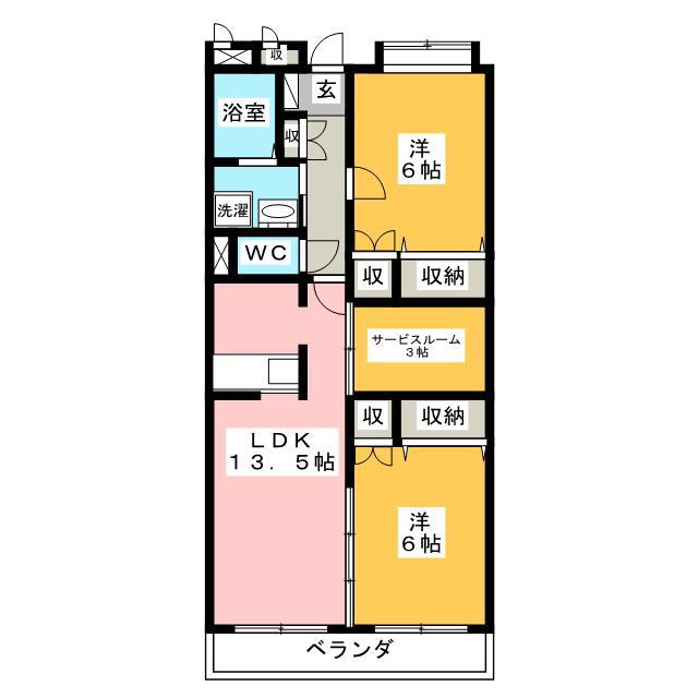 セントモンチーク(2LDK/2階)の間取り写真