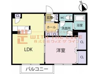 ルーンルディーI(1LDK/2階)の間取り写真