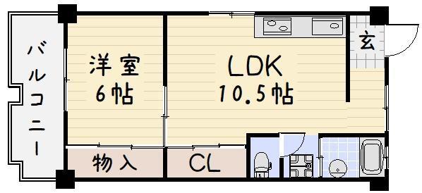 渡辺興産ビル(1LDK/7階)の間取り写真