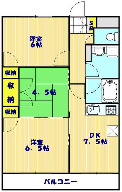 アメジスト東川口 912357(3DK/3階)の間取り写真