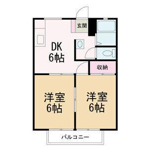 メゾン・ド・サンシャインII(2DK/1階)の間取り写真