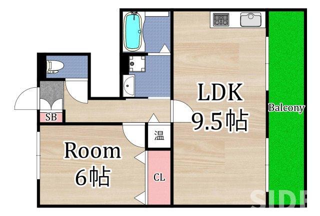 カーサフェリーチェ C棟(1LDK/1階)の間取り写真
