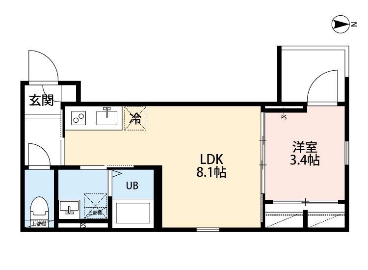 RH NISHIOMIYA(1LDK/2階)の間取り写真