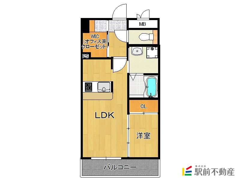 IN SHAPE港(1LDK/9階)の間取り写真
