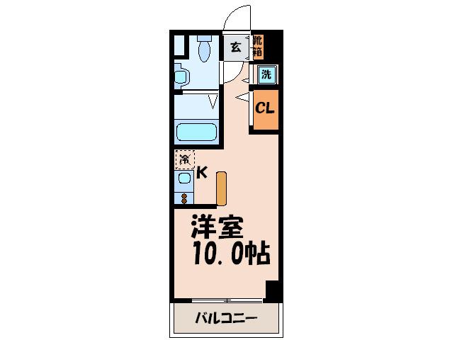 ハウトン古門戸(ワンルーム/10階)の間取り写真