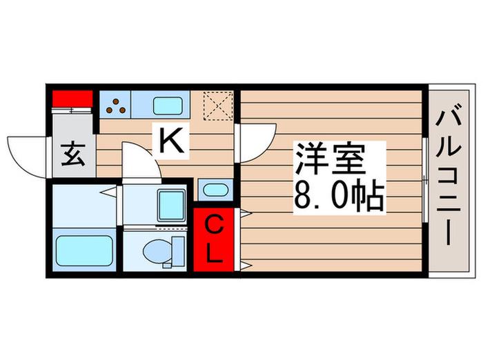 ポモドーロ弐番館(1K/1階)の間取り写真