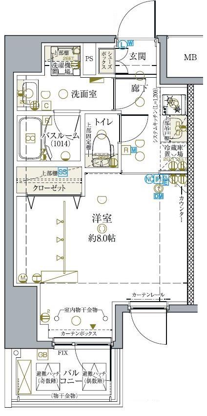 クレヴィスタ亀戸IV(1K/9階)の間取り写真
