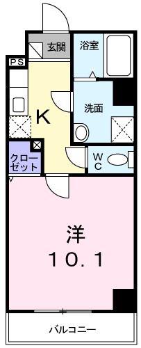 目白シティ(1K/5階)の間取り写真