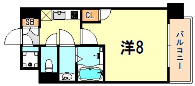 アーバングリーン兵庫ステーションフロント(1K/13階)の間取り写真
