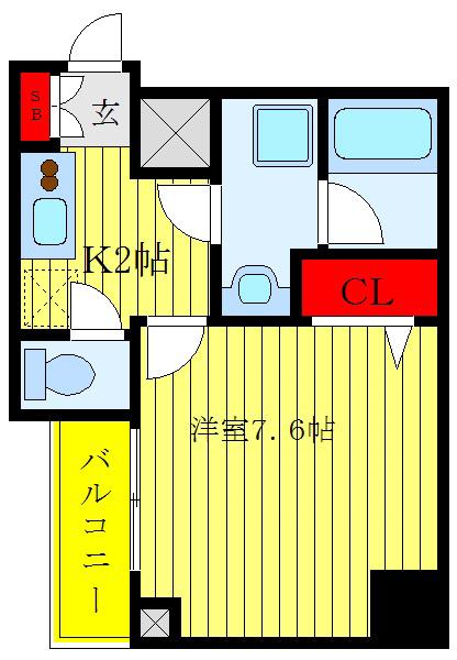 スカイコートパレス西巣鴨II(1K/3階)の間取り写真