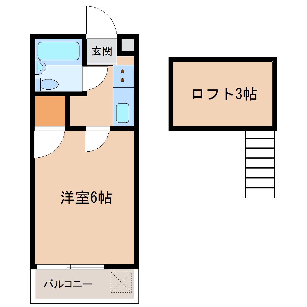 Y・FLATIII(1K/2階)の間取り写真