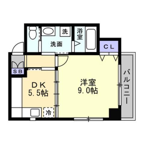 ヴェルス丸の内(1DK/5階)の間取り写真
