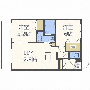 PARK VILLAGE SAPPORO(2LDK/4階)の間取り写真
