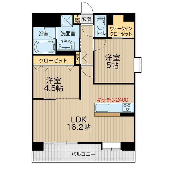 CLOUD9(2LDK/9階)の間取り写真